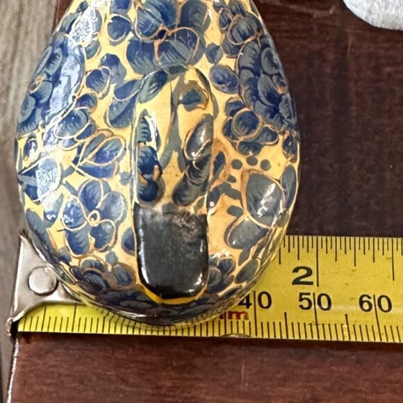 VTG Miniature Duck Trinket Box Hand-Painted Paper Mache Handmade from India - Picture 8 of 9